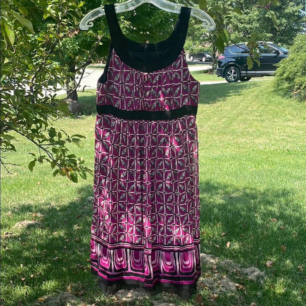 Jones New York Black and Pink Sleeveless Sundress
